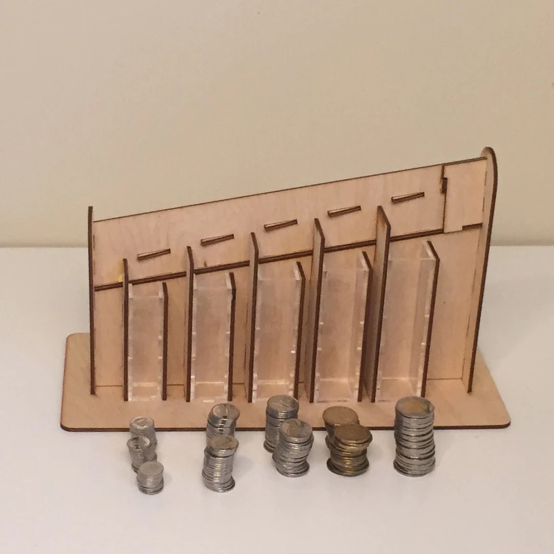 طرح سکه کانادایی مناسب برای استفاده در دستگاه های cnc چوب و cnc لیزر - laser cut canadian coin sorter dxf file