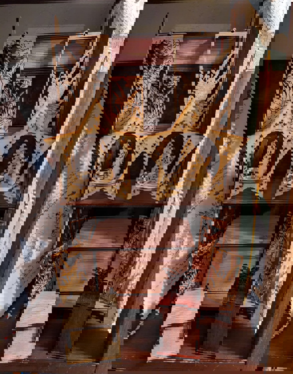 طرح قفسه نردبانی مناسب برای استفاده در دستگاه های cnc چوب و cnc لیزر - laser cut ladder shelf svg file