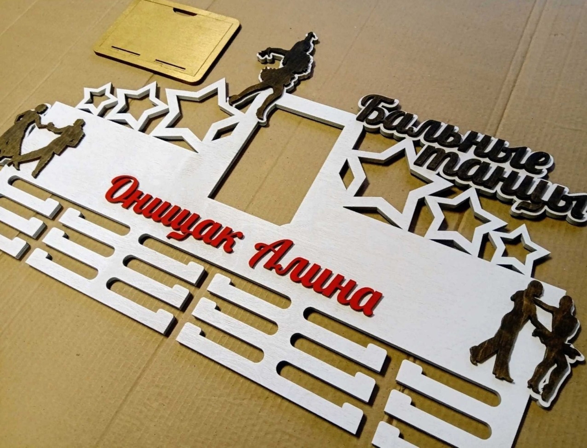 طرح دارندگان مدال ژیمناستیک ریتمیک مناسب برای استفاده در دستگاه های cnc چوب و cnc لیزر - laser cut rhythmic gymnastics medal holders cdr file