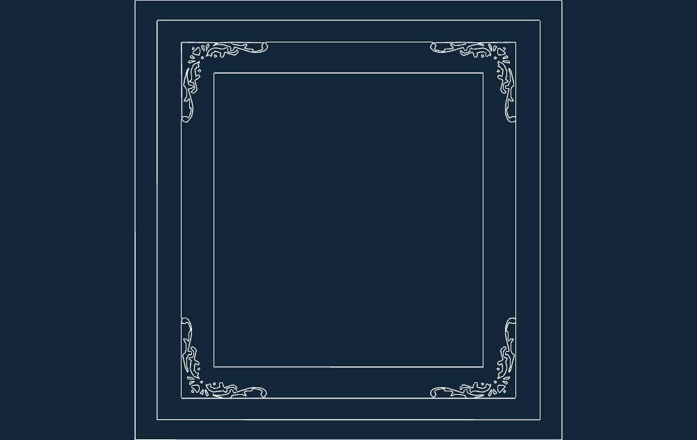 طرح قاب مناسب برای استفاده در دستگاه های cnc چوب و cnc لیزر - frame dxf file