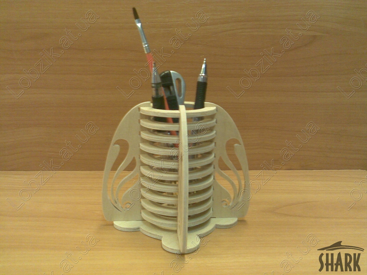 طرح جا مدادی مناسب برای استفاده در دستگاه های cnc چوب و cnc لیزر - pencil holder laser cut ai file