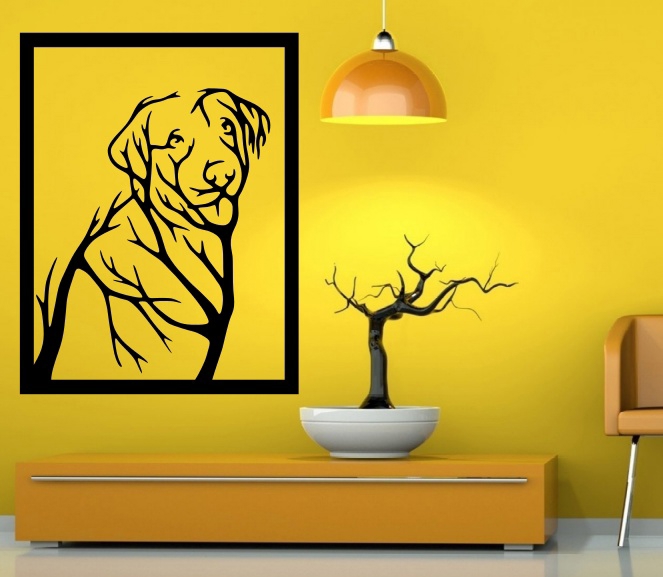 طرح تزیین دیوار برش سگ با لیزر مناسب برای استفاده در دستگاه های cnc چوب و cnc لیزر - laser cut dog wall decor cdr file