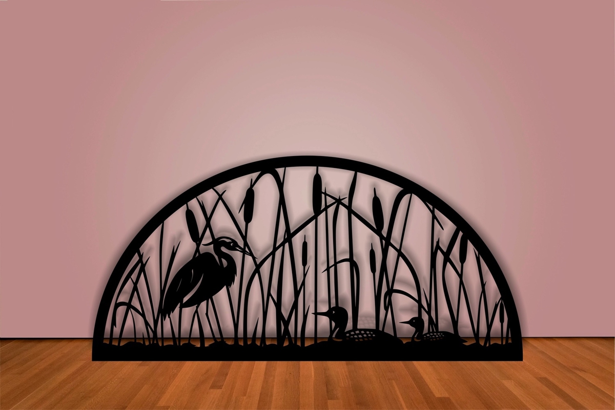 طرح تزئینی اردک در نیزار مناسب برای استفاده در دستگاه های cnc چوب و cnc لیزر - decorative design duck in reeds dxf file