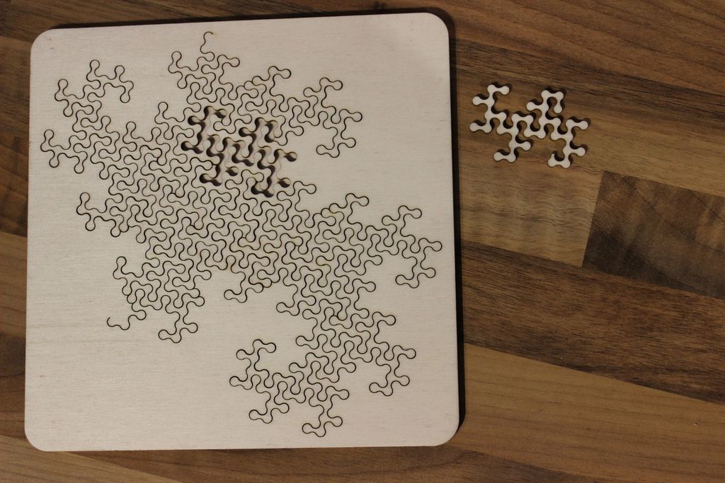طرح و پازل فراکتال مناسب برای استفاده در دستگاه های cnc چوب و cnc لیزر - laser cut fractal jigsaw puzzle svg file