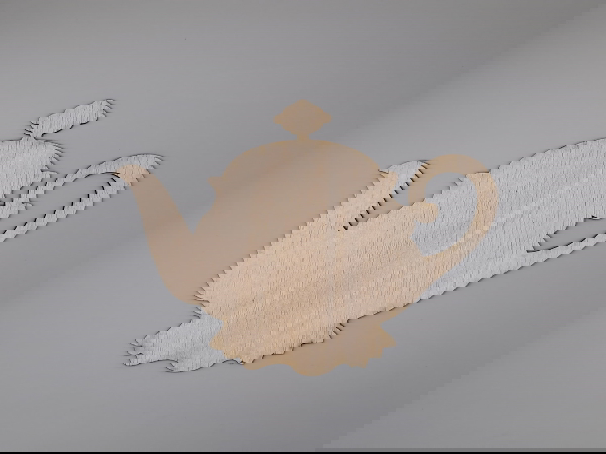 طرح قوری چوبی به شکل کتری مناسب برای استفاده در دستگاه های cnc چوب و cnc لیزر - laser cut wooden kettle shape teapot cutout cdr file