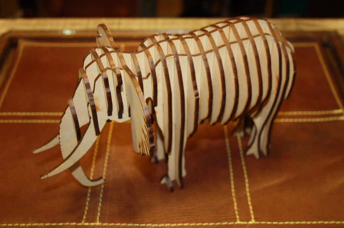طرح پازل سه بعدی فیل با ضخامت 3 میلی متر مناسب برای استفاده در دستگاه های cnc چوب و cnc لیزر - elephant 3d puzzle 3mm dxf file