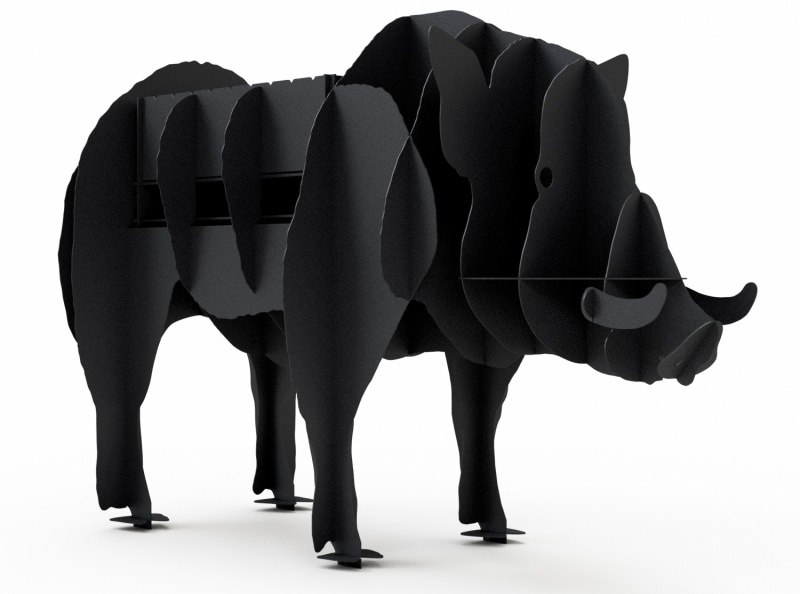 طرح فایل برش پلاسمای کباب پز گراز وحشی مناسب برای استفاده در دستگاه های cnc چوب و cnc لیزر - wild boar bbq grill plasma cut cdr file