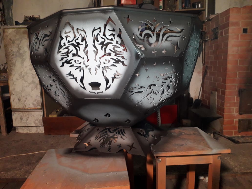 طرح کاسه آتشدان فضای باز، گودال آتشدان، مناسب برای استفاده در دستگاه های cnc چوب و cnc لیزر - bonfire bowl outdoor fire pit hearth laser cut plasma cut plans dxf file