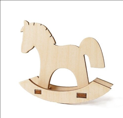 طرح اسب گهواره‌ای چوبی مناسب برای استفاده در دستگاه های cnc چوب و cnc لیزر - laser cut wooden rocking horse cdr file