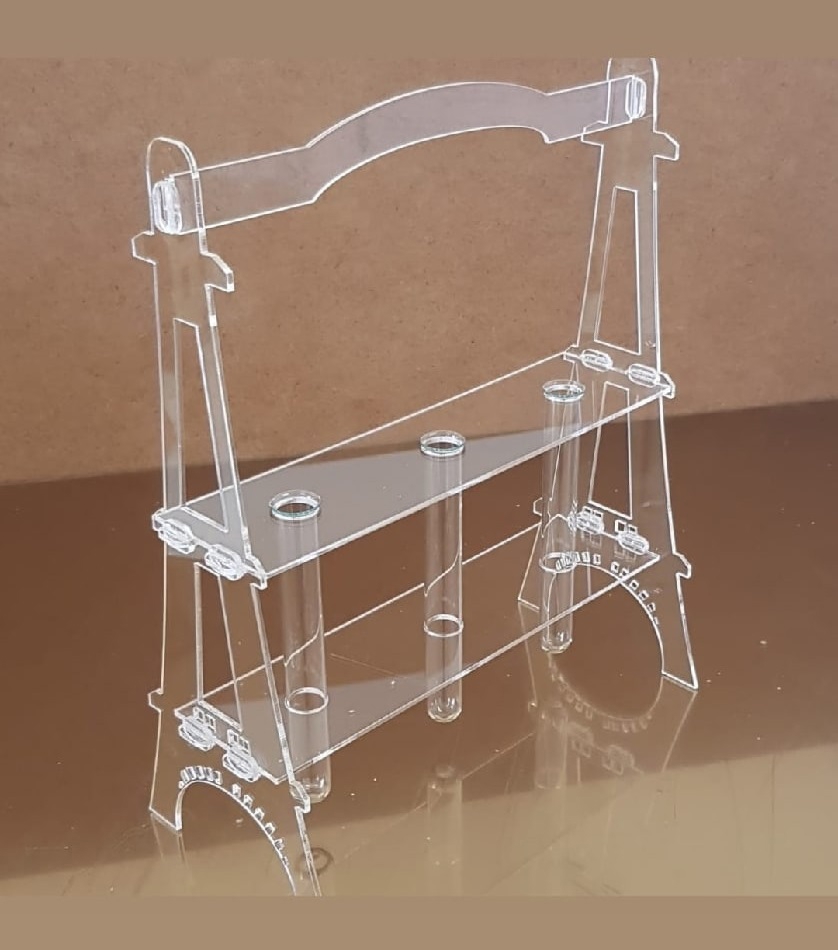 طرح لوله آزمایش گلدان پایه گل فلاسک و کاشت گیاه مناسب برای استفاده در دستگاه های cnc چوب و cnc لیزر - laser cut test tube vase flower stand flask planter cdr file