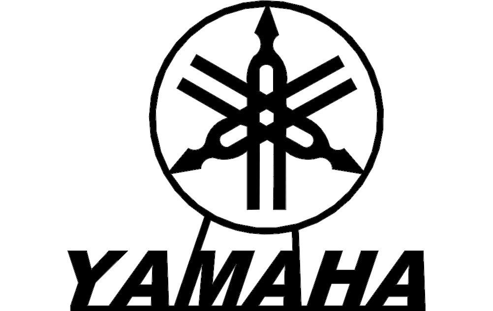 طرح لوگوی یاماها مناسب برای استفاده در دستگاه های cnc چوب و cnc لیزر - yamaha logo dxf file