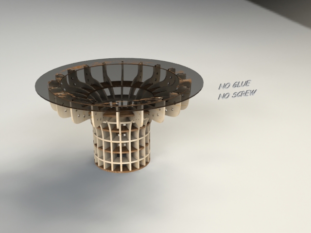 طرح میز گرد مناسب برای استفاده در دستگاه های cnc چوب و cnc لیزر - round table dxf file