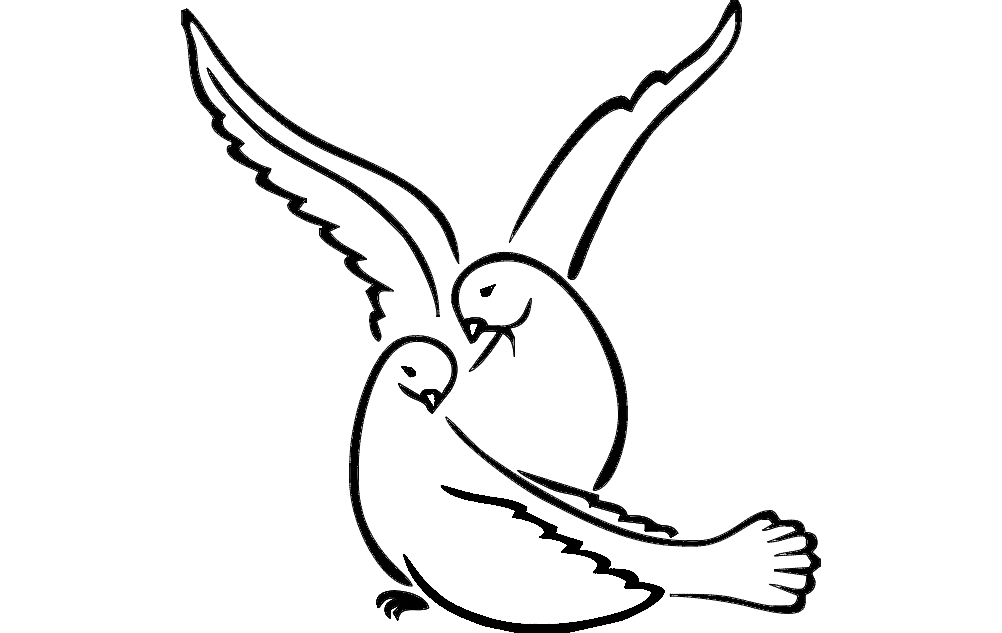 طرح مرغ عشق مناسب برای استفاده در دستگاه های cnc چوب و cnc لیزر - lovebirds dxf file