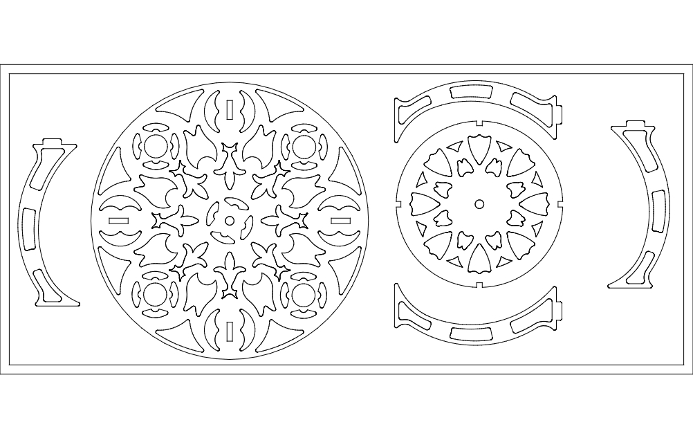طرح میز سه بعدی مناسب برای استفاده در دستگاه های cnc چوب و cnc لیزر - 3d table dxf file
