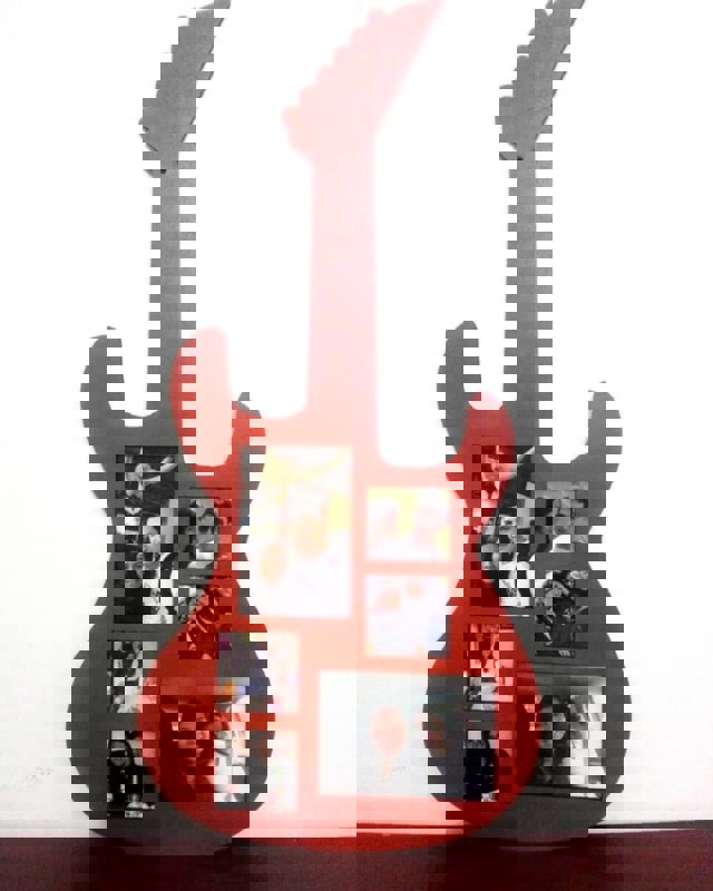 طرح قاب عکس به شکل گیتار، هدایای شخصی‌سازی‌شده برای دوستداران موسیقی مناسب برای استفاده در دستگاه های cnc چوب و cnc لیزر - laser cut guitar shaped picture frame personalized gifts for music lovers