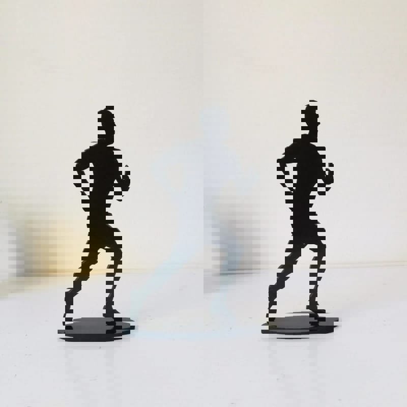 طرح جایزه مرد در حال دویدن مناسب برای استفاده در دستگاه های cnc چوب و cnc لیزر - laser cut running man silhouette trophy