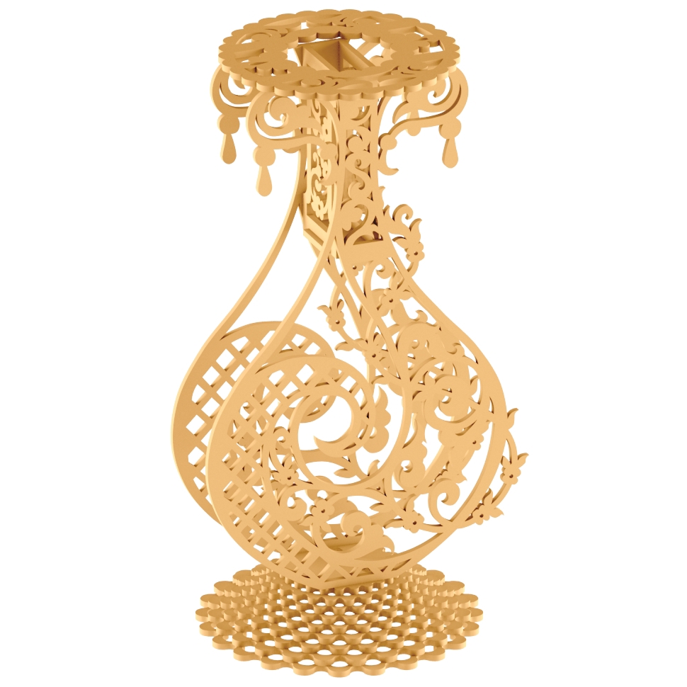 طرح پروژه گلدان DIY مناسب برای استفاده در دستگاه های cnc چوب و cnc لیزر - diy flower vase project dxf file