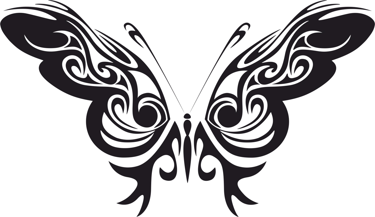 طرح وکتور طرح پروانه قبیله ای مناسب برای استفاده در دستگاه های cnc چوب و cnc لیزر - tribal butterfly vector art cdr file