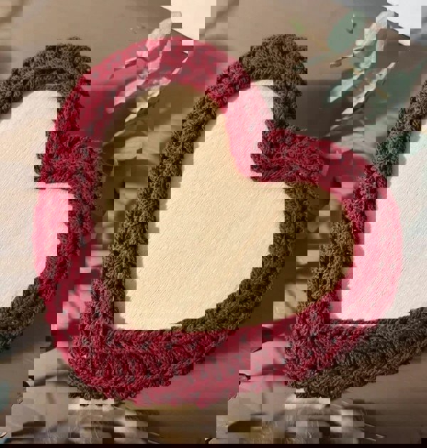 طرح سبد قلبی ، سبد قلاب‌بافی پایه چوبی مناسب برای استفاده در دستگاه های cnc چوب و cnc لیزر - laser cut heart basket wooden base crochet basket