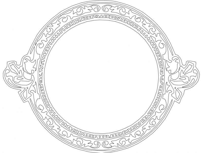 طرح قاب دایره ای بسیار زیبا مناسب برای استفاده در دستگاه های cnc چوب و cnc لیزر - cool circle frame dxf file
