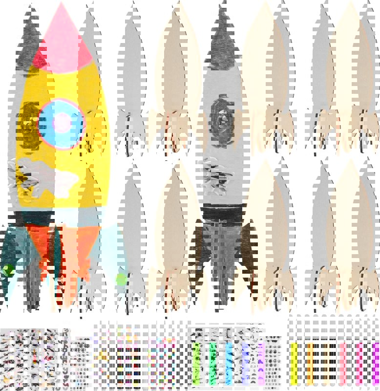 طرح کیت کاردستی موشک چوبی مینی مناسب برای استفاده در دستگاه های cnc چوب و cnc لیزر - laser cut diy wood rocket mini rocket craft kit