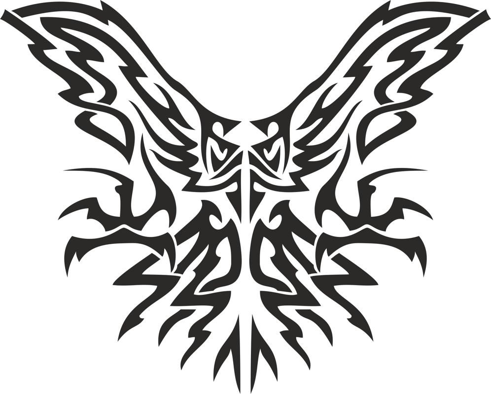 طرح عقاب قبیله‌ای مناسب برای استفاده در دستگاه های cnc چوب و cnc لیزر - tribal eagle cdr file