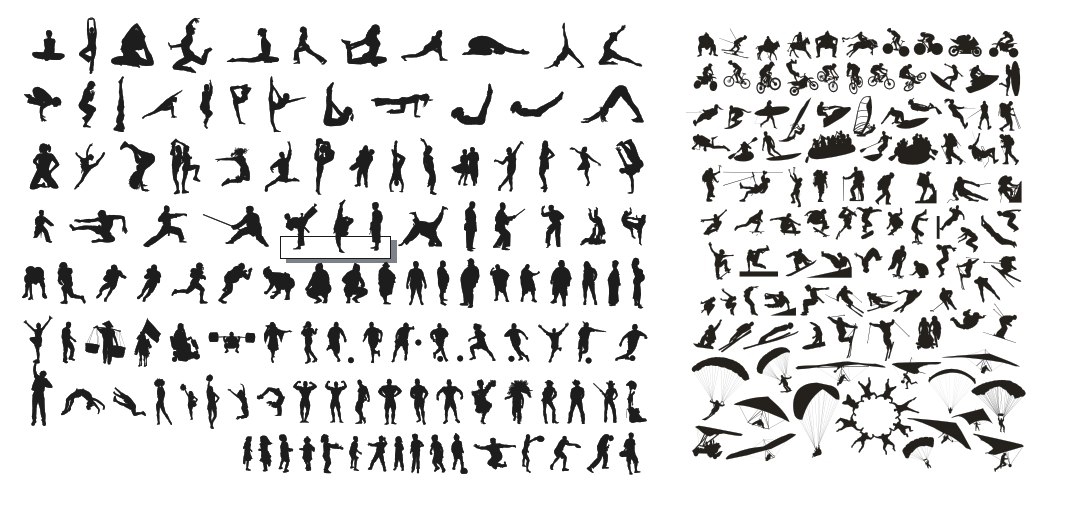 طرح وکتورهای سیلوئت ورزشی مناسب برای استفاده در دستگاه های cnc چوب و cnc لیزر - sports silhouettes vectors cdr file
