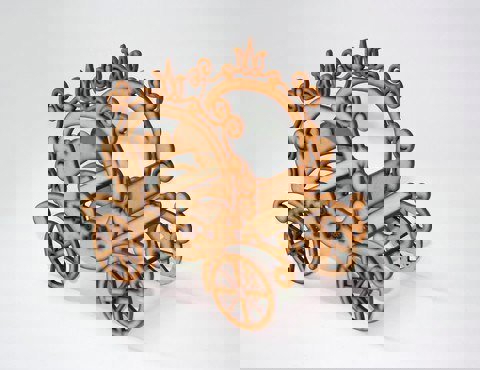 طرح کالسکه عروسک سیندرلا مناسب برای استفاده در دستگاه های cnc چوب و cnc لیزر - laser cut cinderella doll carriage