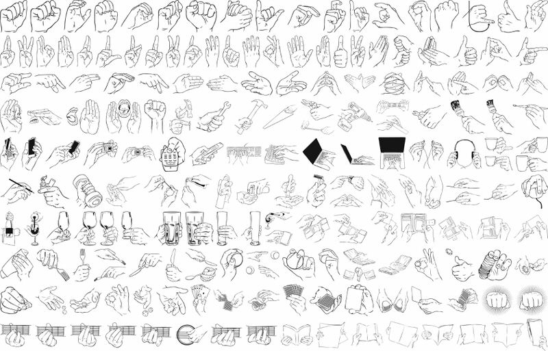 طرح فایل وکتور هنری حرکات دست مناسب برای استفاده در دستگاه های cnc چوب و cnc لیزر - hand gestures vector art cdr file