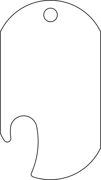 طرح درب بازکن بطری پلاک سگ مناسب برای استفاده در دستگاه های cnc چوب و cnc لیزر - dog tag bottle opener dxf file