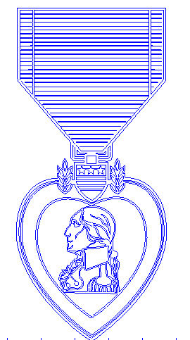 طرح قلب بنفش مناسب برای استفاده در دستگاه های cnc چوب و cnc لیزر - purple heart dxf file