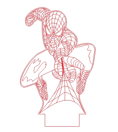 طرح چراغ خواب مرد عنکبوتی مناسب برای استفاده در دستگاه های cnc چوب و cnc لیزر - spiderman night light cdr file