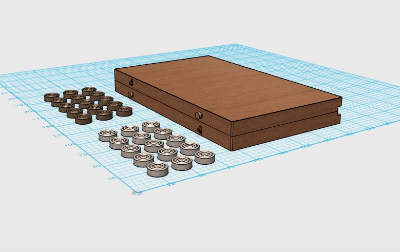 طرح تخته نرد یکپارچه با لولای یکپارچه مناسب برای دستگاه های cnc Backgammon