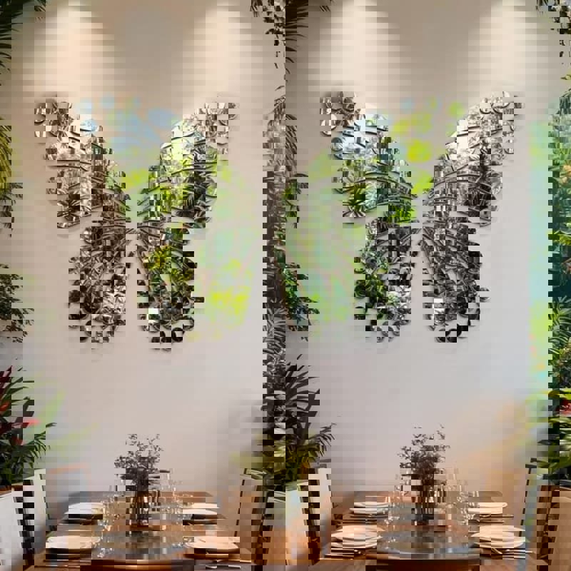 طرح وکتور پروانه بهینه شده برای ساخت آینه پروانه ای دیواری برای برش لیزری دستگاه های cnc