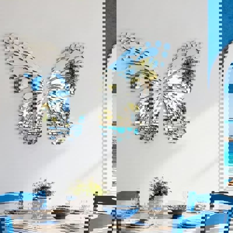 طرح وکتور پروانه بهینه شده برای ساخت آینه پروانه ای دیواری برای برش لیزری دستگاه های cnc