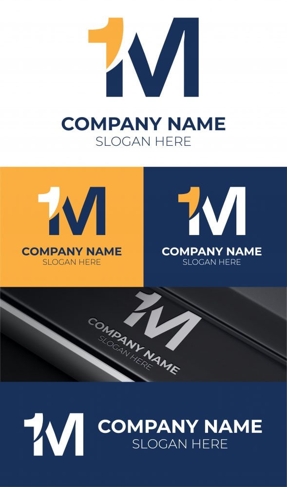 فایل الگوی طراحی لوگو با حرف اول 1M - 1M Initial Letter Logo Design Template