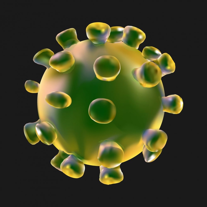 فایل تصویر سه بعدی ویروس کرونا به صورت تک شکل - 3D Corona Virus Single Shape Illustration