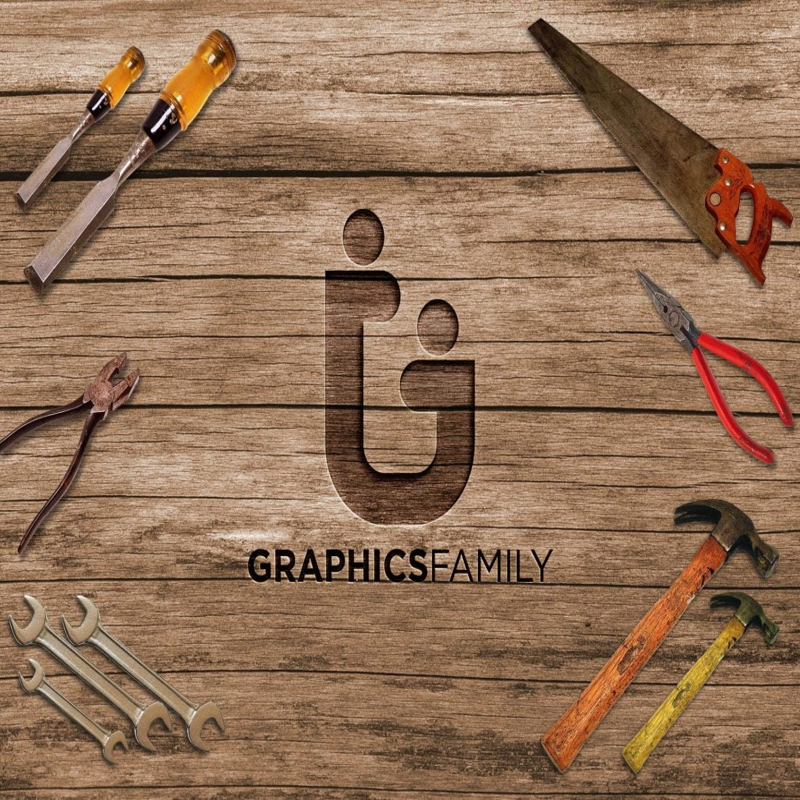 فایل موکاپ لوگو چوبی سه بعدی برش خورده - 3D Cutout Wood Logo Mockup