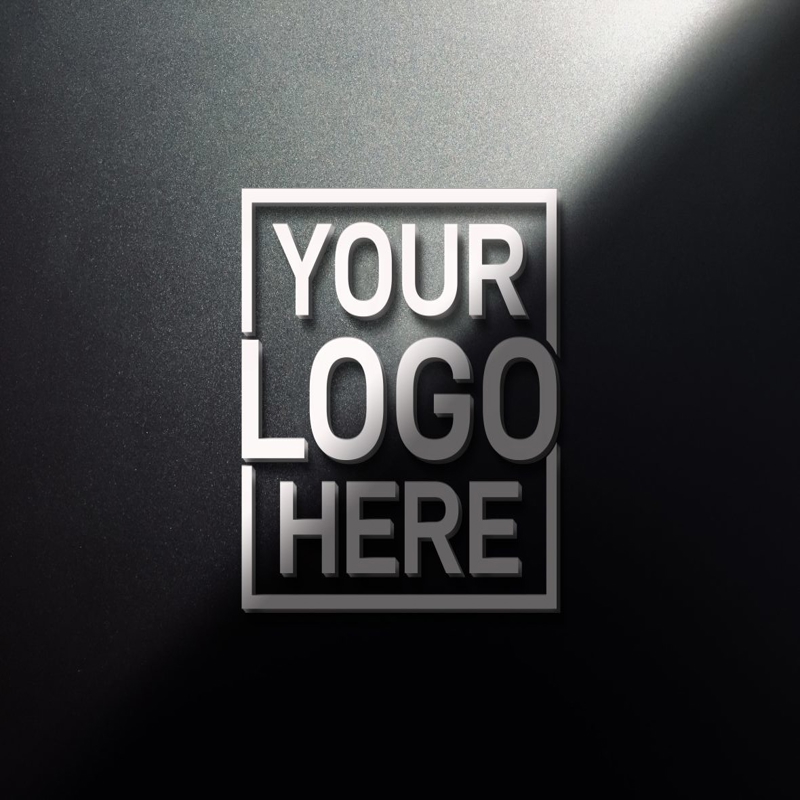 فایل موکاپ لوگوی سه بعدی تیره - 3D Dark Logo Mockup