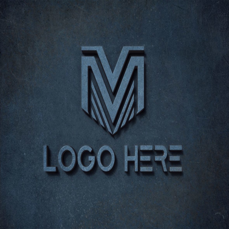 فایل موکاپ لوگو سه بعدی قابل ویرایش روی دیوار سیمانی - 3D Editable Logo Mockup on Cement wall