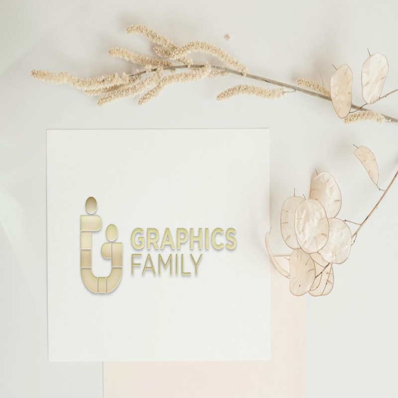 فایل موکاپ کارت لوگوی طلایی برجسته سه بعدی - 3D Embossed Golden Logo Card Mockup