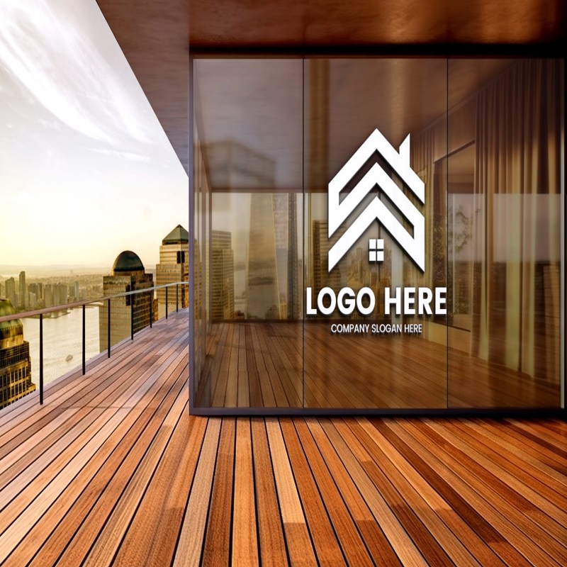 فایل موکاپ لوگوی شیشه‌ای سه‌بعدی برای طراحی خلاقانه - 3D Glass Logo Mockup for Creative Design