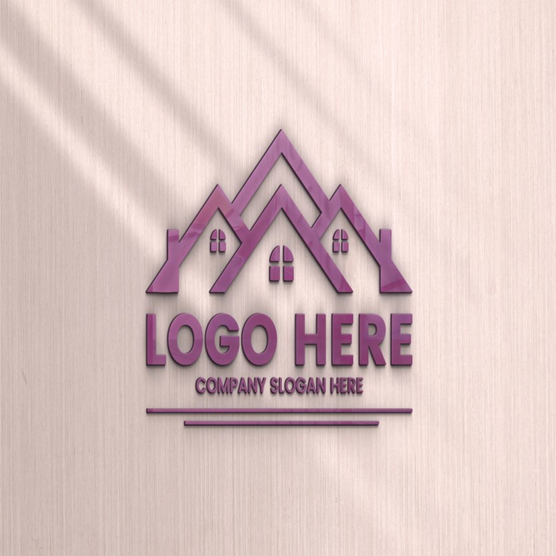 فایل موکاپ لوگوی سه بعدی شیشه ای روی زمینه چوبی - 3D Glass Logo Mockup On Wood Background