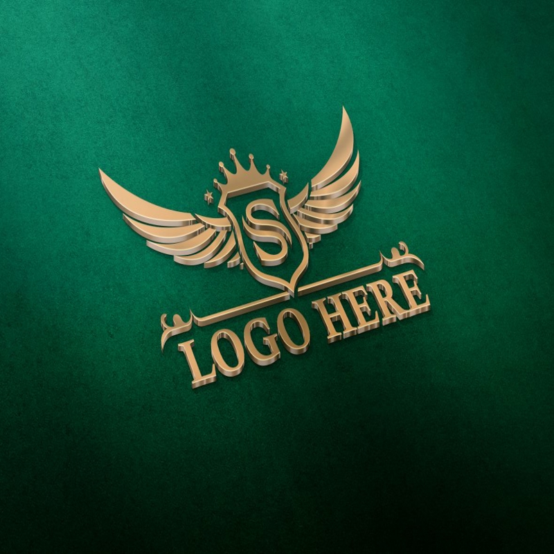فایل موکاپ لوگوی طلایی سه بعدی - 3D Golden Logo Mockup