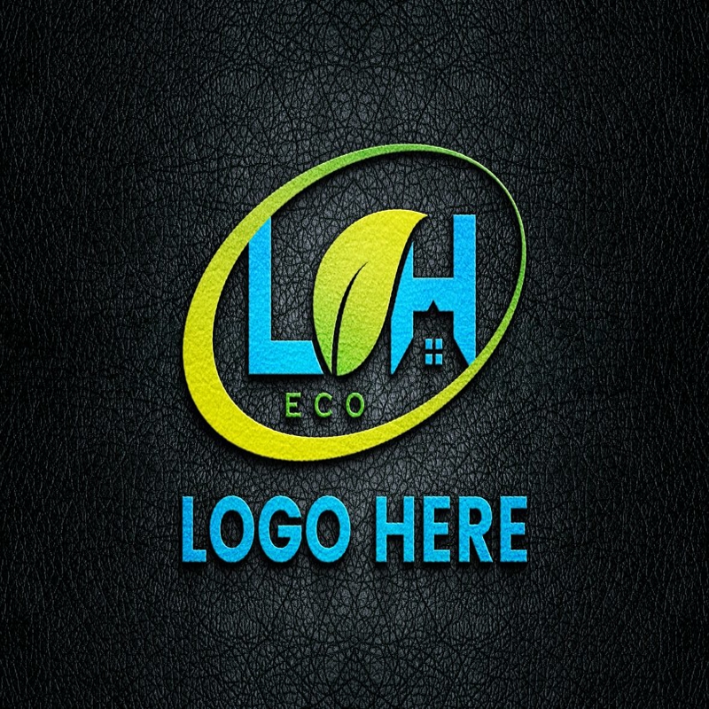 فایل موکاپ لوگو سه بعدی روی چرم مشکی - 3D Logo Mockup on Black Leather