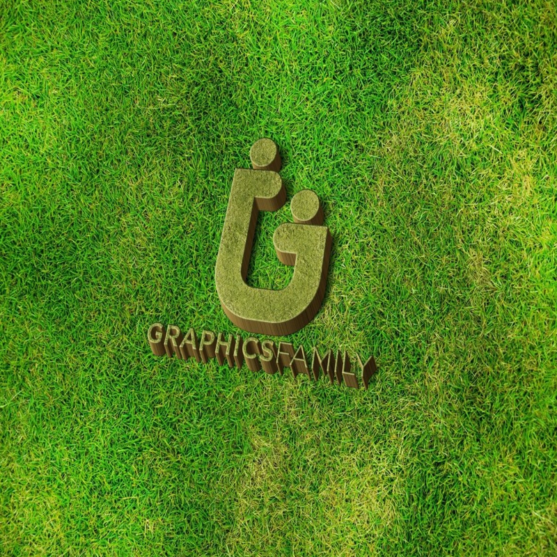 فایل موکاپ لوگوی سه بعدی روی چمن - 3D Logo on the Grass Mockup