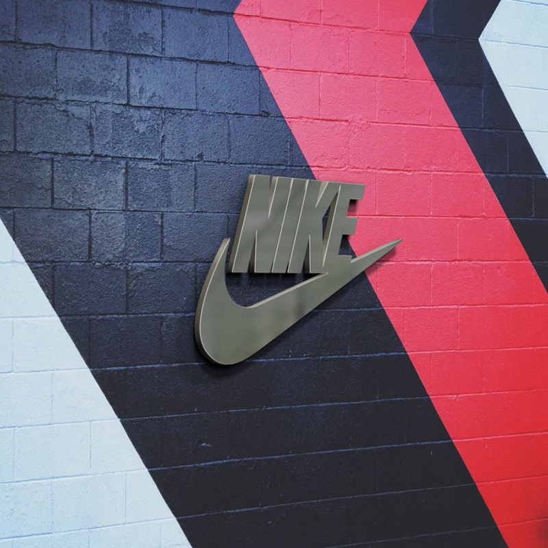 فایل موکاپ لوگوی سه بعدی دیوار فلزی - 3D Metal Wall Logo Mockup