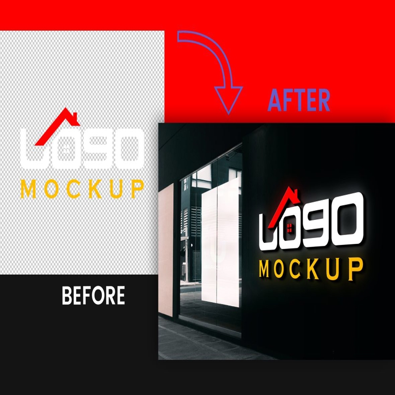 فایل موکاپ لوگوی مینیمالیستی سه بعدی - 3D Minimalist Logo Mockup