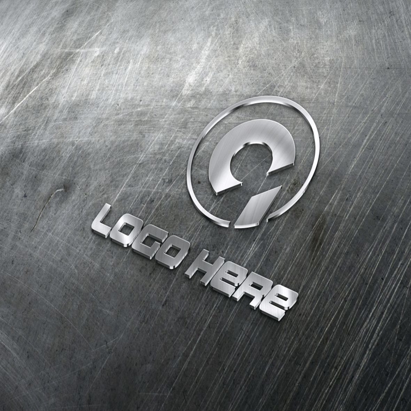 فایل موکاپ لوگوی سه بعدی فولادی واقع گرایانه - 3D Realistic Steel Logo Mockup
