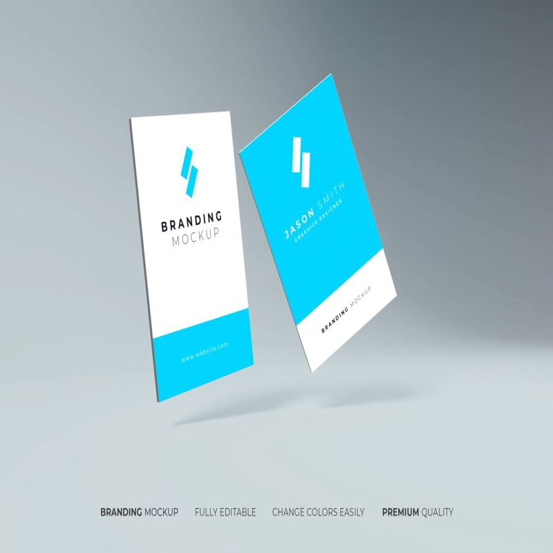 فایل موکاپ کارت ویزیت ایستاده سه بعدی - 3D Standing Business Card Mockup